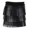 Pleather Skirt with Fringe Tiered - Denny's