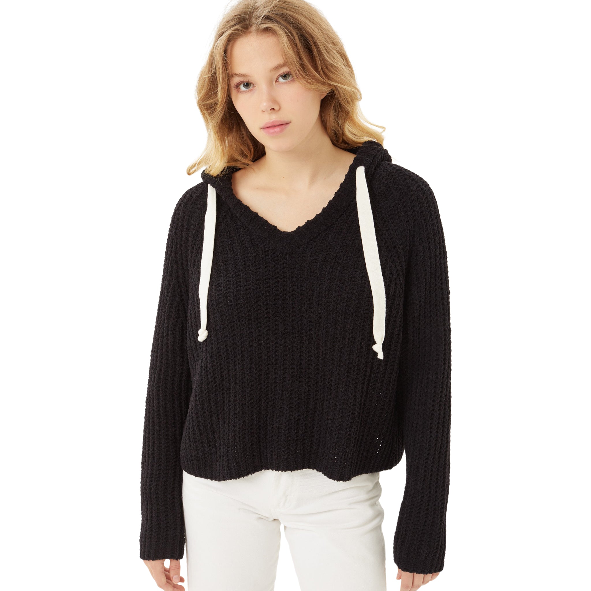 V-Neck Hooded Sweater - Denny's