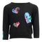 Long Sleeve Sweatshirt with Tie Dye Hearts - Denny's