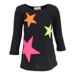 Long Sleeve French Terry Dress with Neon Stars - Denny's