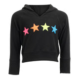 Cropped Hacci Hoody with Neon Stars - Denny's