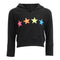 Cropped Hacci Hoody with Neon Stars - Denny's