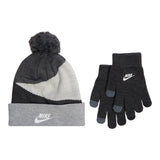Heather Block Pom Beanie Hat & Glove Set - Denny's