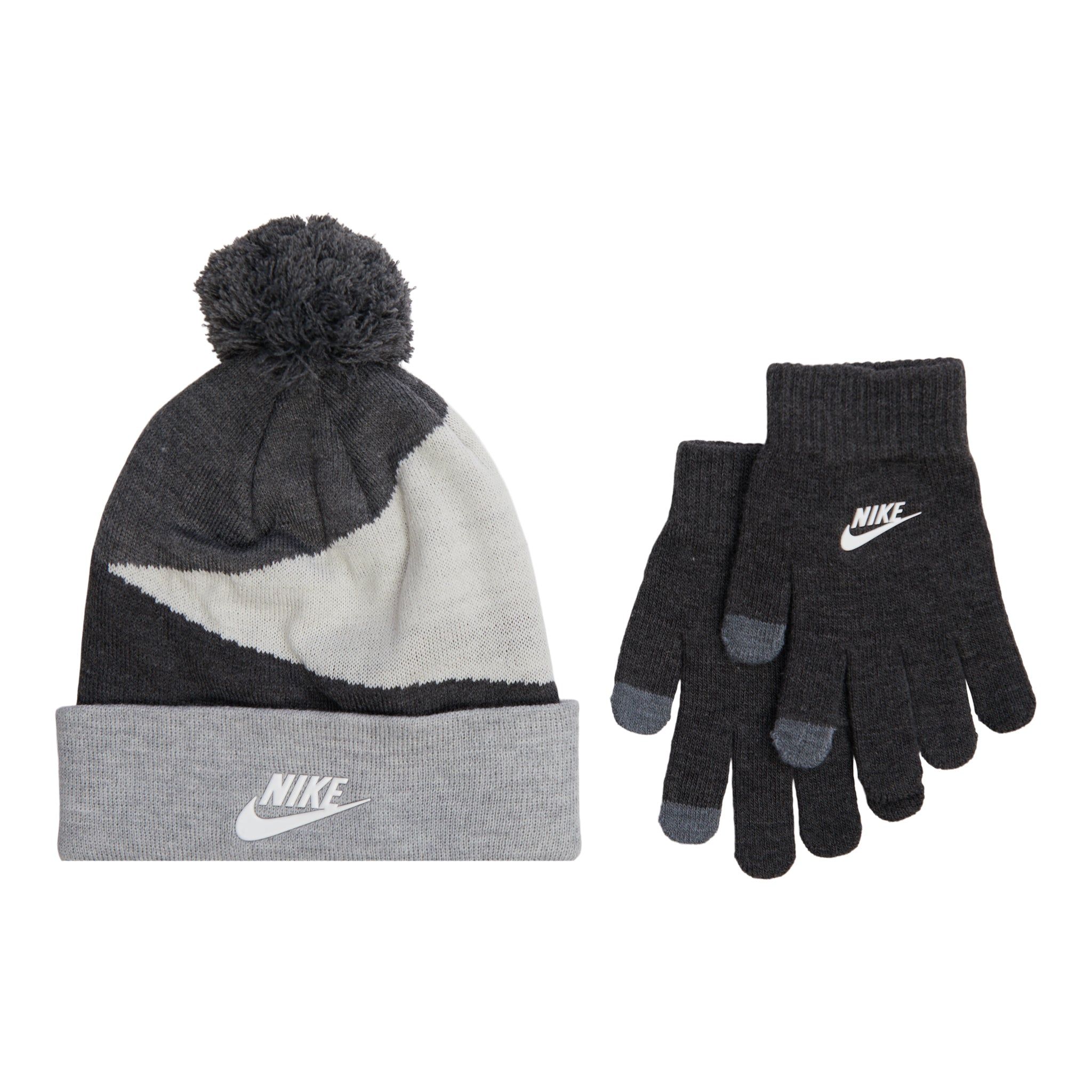 Heather Block Pom Beanie Hat & Glove Set - Denny's