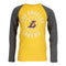 Long Sleeve Los Angeles Lakers Fadeaway Tri Raglan - Denny's