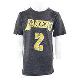Ball/Lakers Distressed Name & Number Tee - Denny's