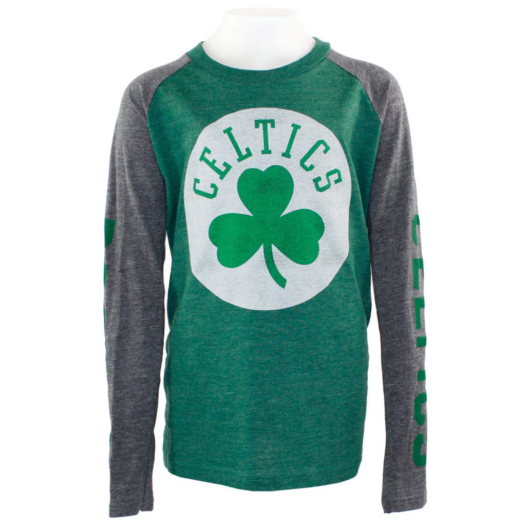 Celtics Fade Away Long Sleeve Raglan Tee - Denny's