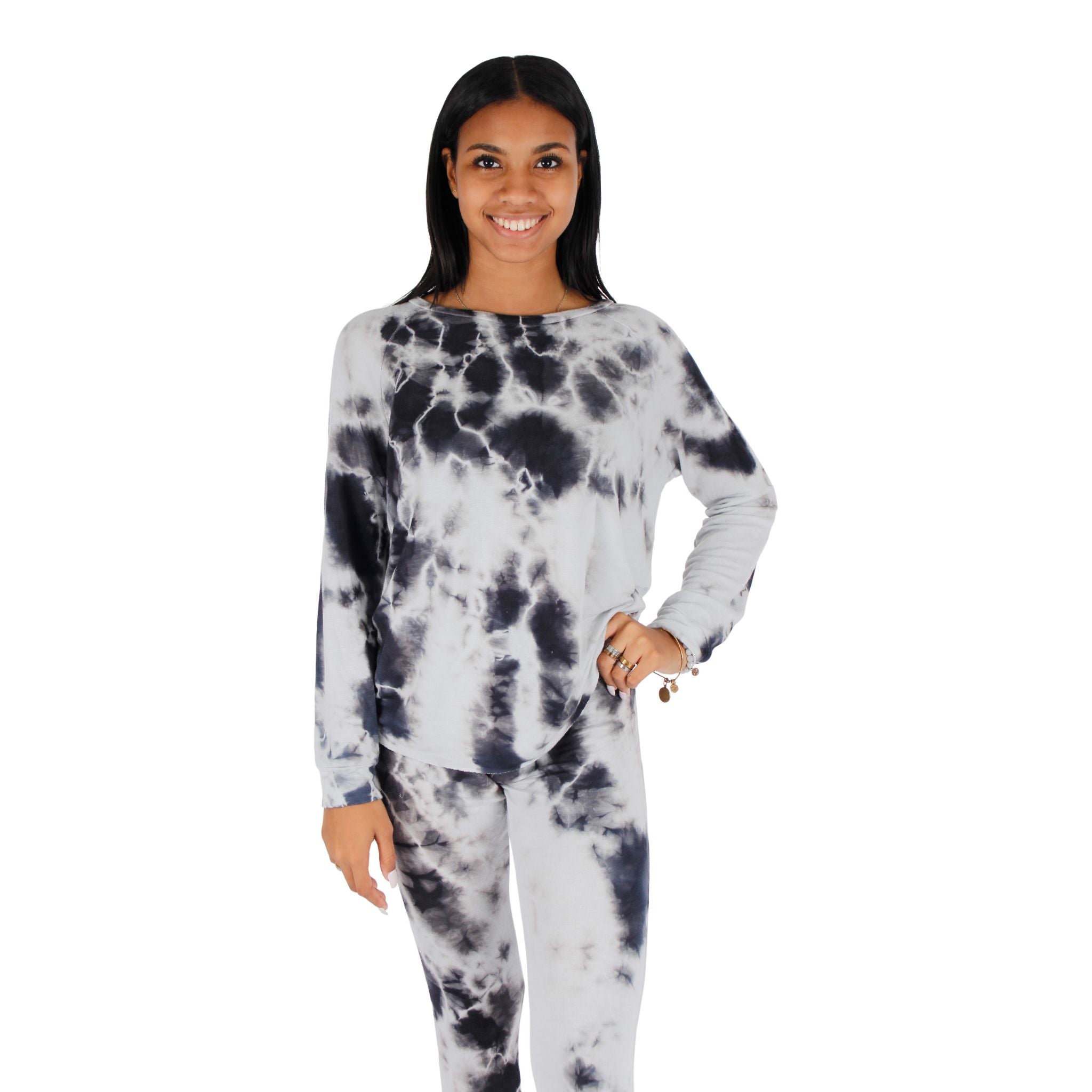 Tie Dye Soft Terry Raw Edge Crew - Denny's