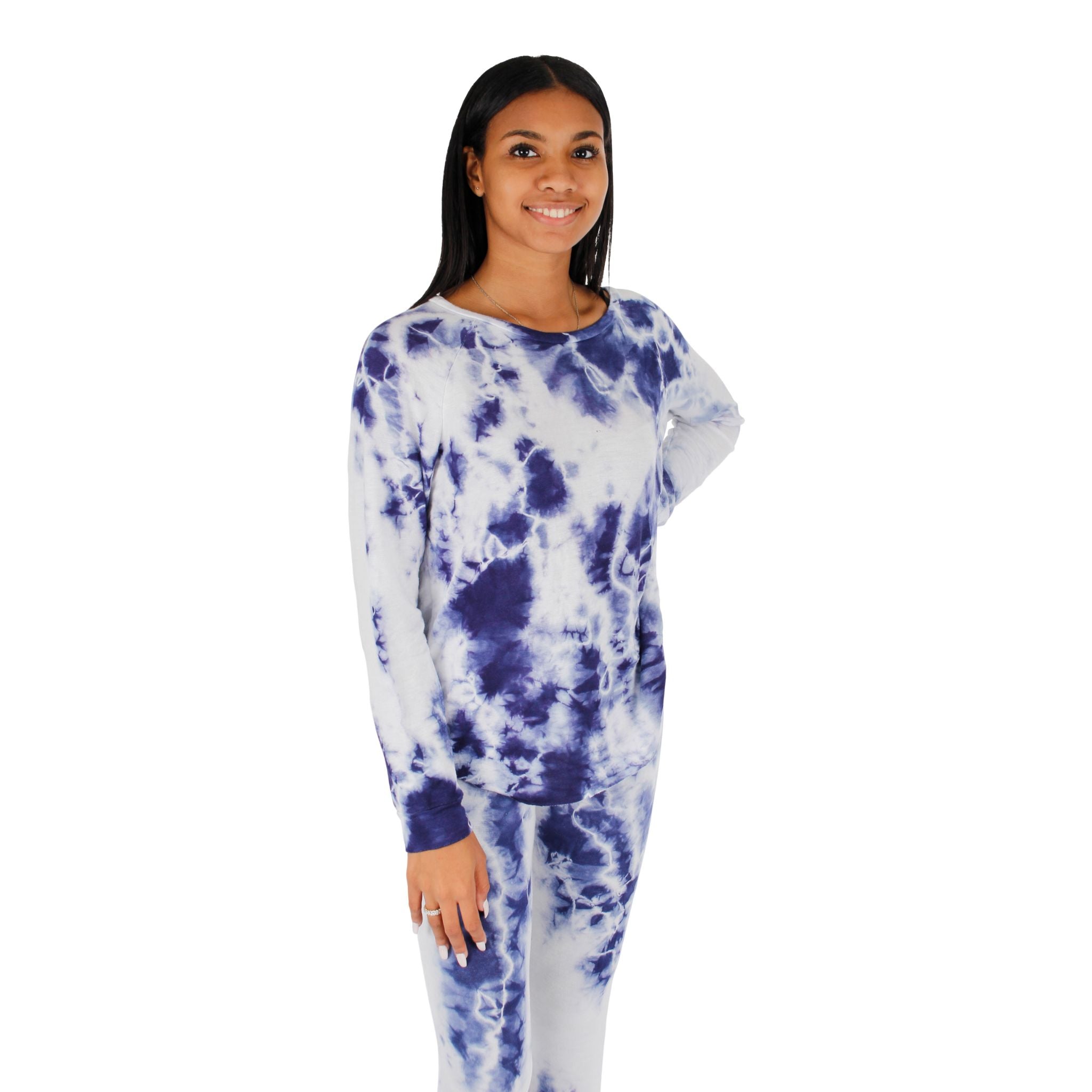 Tie Dye Soft Terry Raw Edge Crew - Denny's