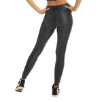 Lustrous High RIse Navy Caiman Legging - Denny's