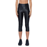 High Rise Lustrous Solid Capri - Denny's