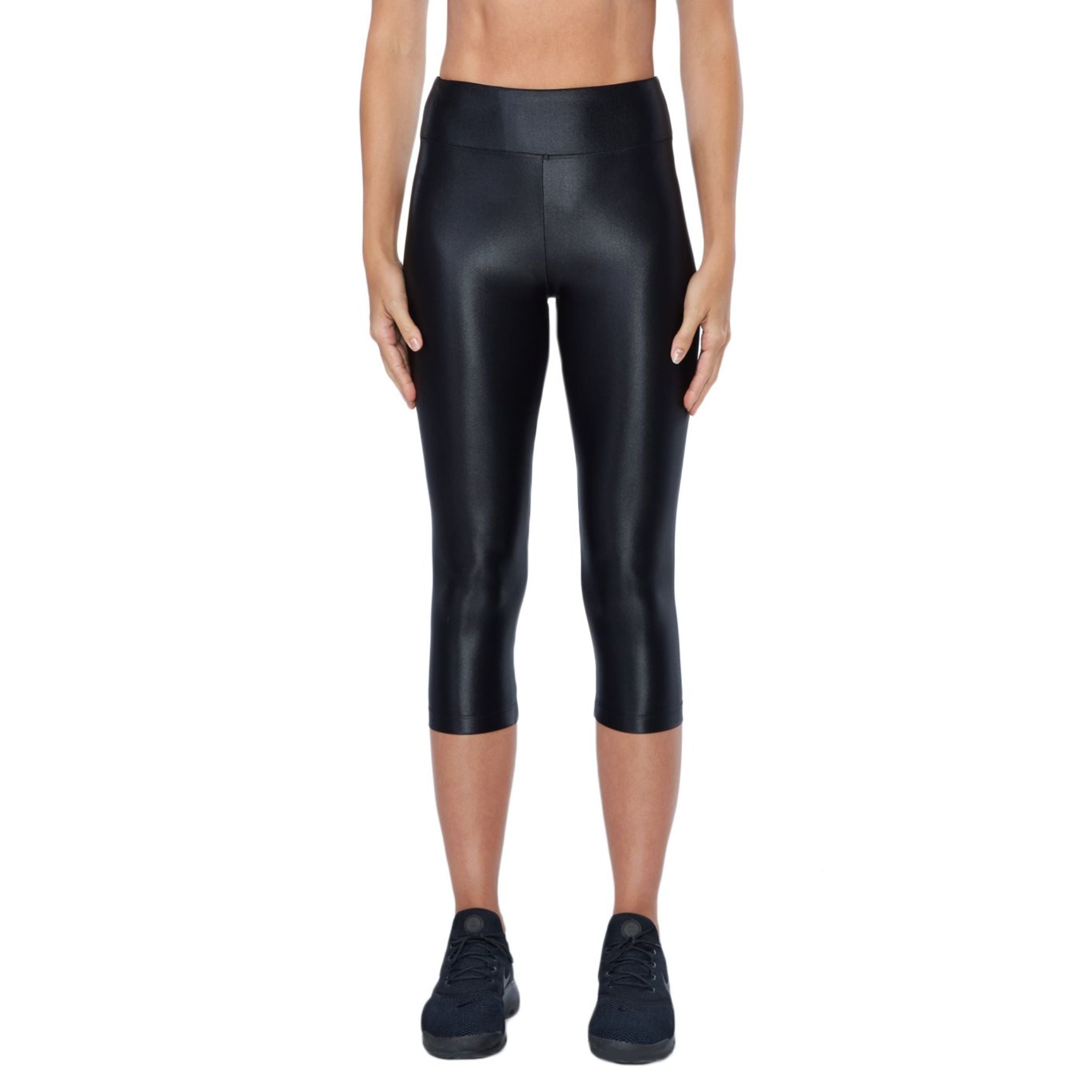 High Rise Lustrous Solid Capri - Denny's