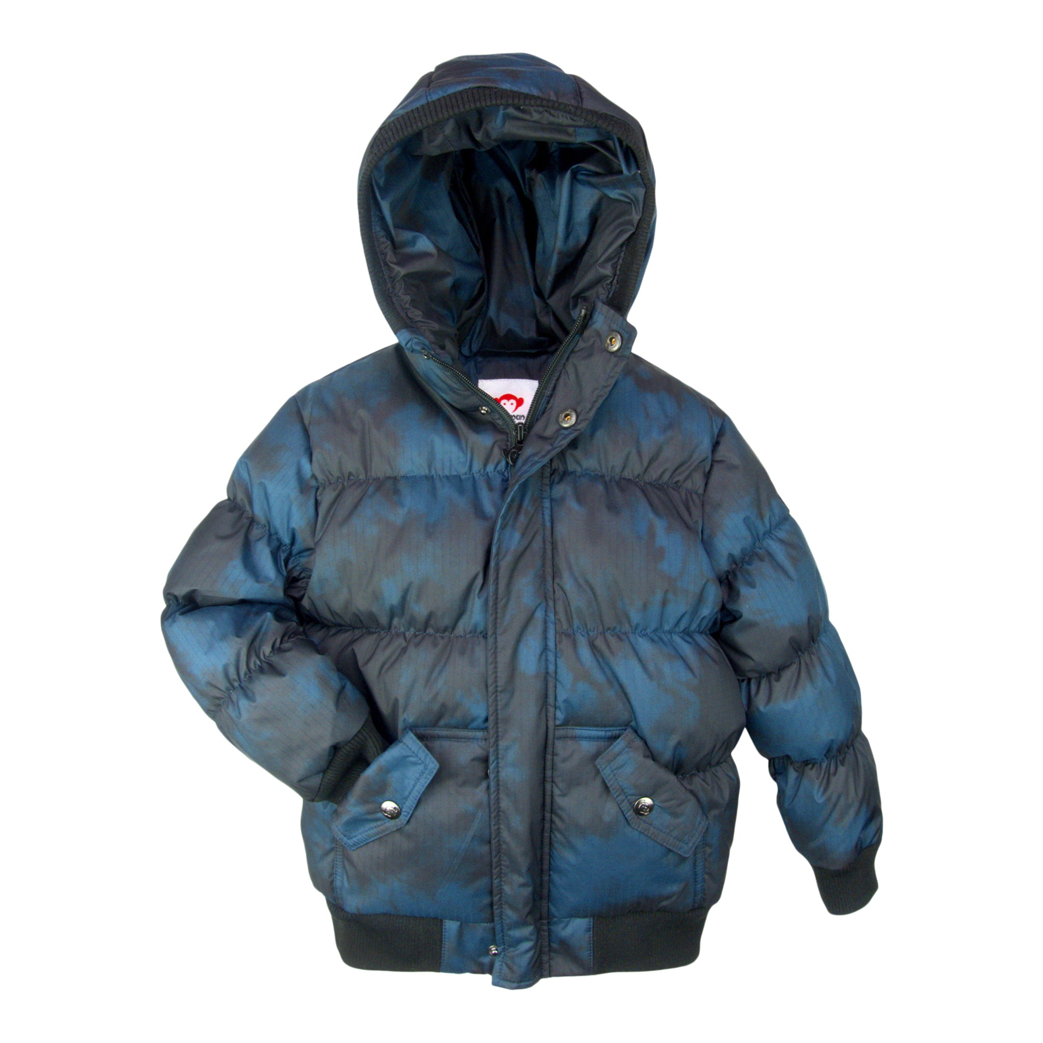 Teal Clouds Puffy Coat - Denny's