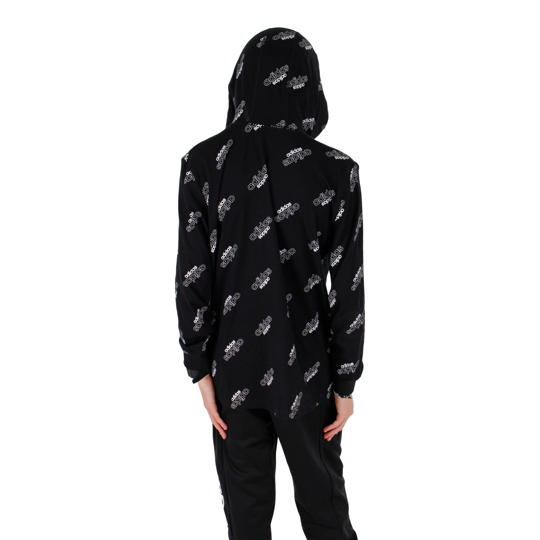 Hooded Print Linear Long Sleeve Tee - Denny's