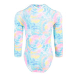 1pc Tie Dye Summer Splash Zipper Rashguard - Denny's