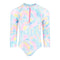 1pc Tie Dye Summer Splash Zipper Rashguard - Denny's