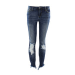 Medium Rise Distressed Hi Lo Skinny Jean - Denny's