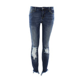 Medium Rise Distressed Hi Lo Skinny Jean - Denny's