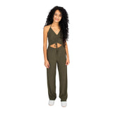 Cut Out Ruched Front Halter Jumper - Denny's