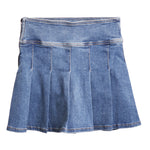 Pleated Stretch Denim Skirt - Denny's