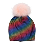 Rainbow Foil Hat with Faux Pom - Fits Sizes 7-14 & Junior - Denny's