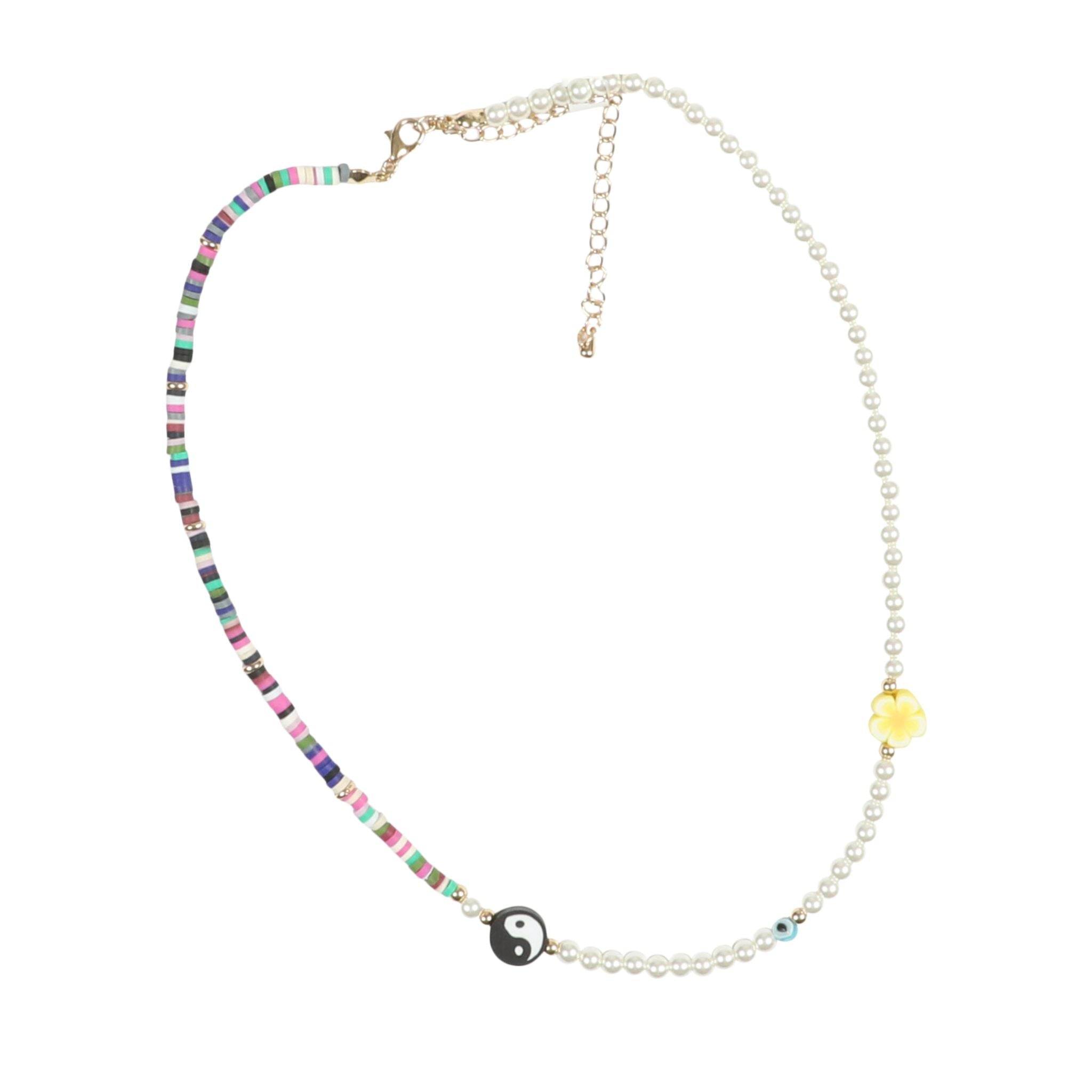 Rainbow Yin Yang Flower Necklace - Denny's