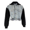 Cropped Denim Jacket with Hood - Denny's