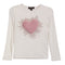 Pink Snow Faux Fur Heart Top - Denny's