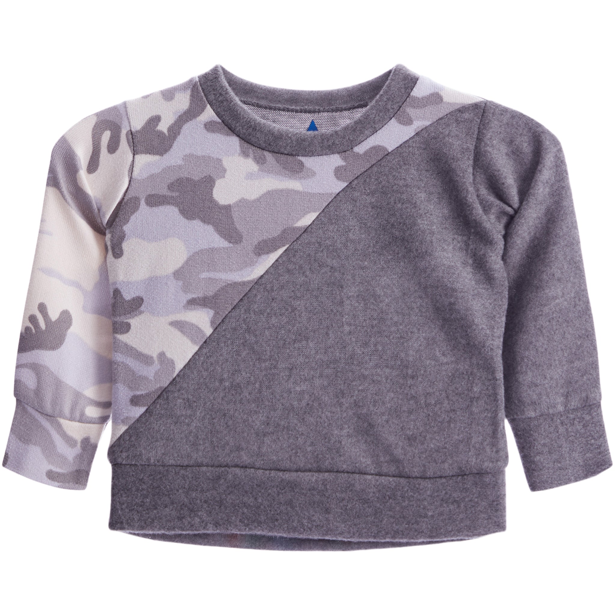 Blue Camo & Grey Asymmetric Sweatshirt - Denny's