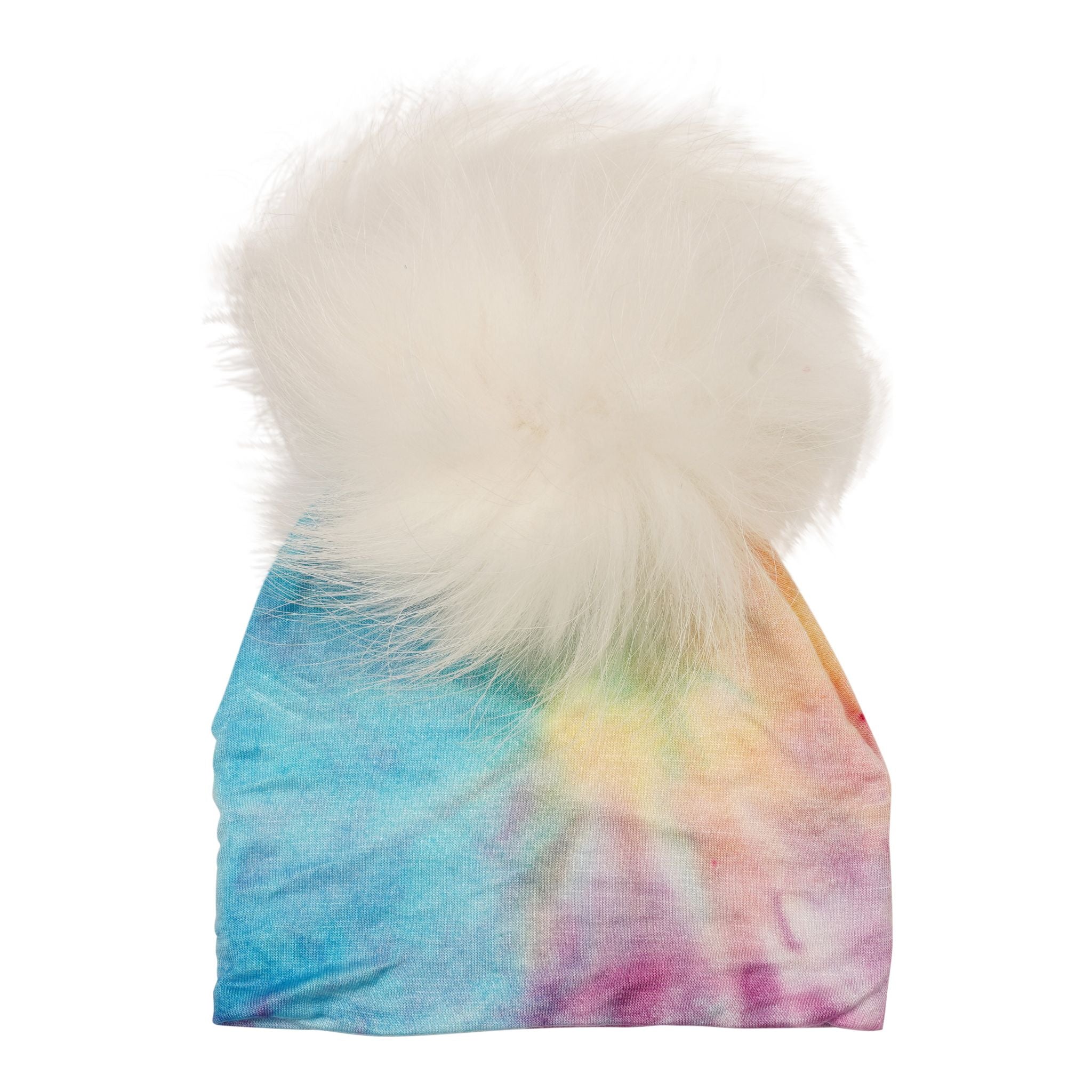 Rainbow Tie Dye Fur Pom Hat - Denny's