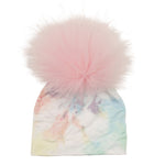 Rainbow Tie Dye Fur Pom Hat - Denny's