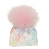Rainbow Tie Dye Fur Pom Hat - Denny's