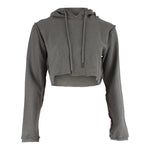Cropped Hoody with Exposed Seam - Denny's