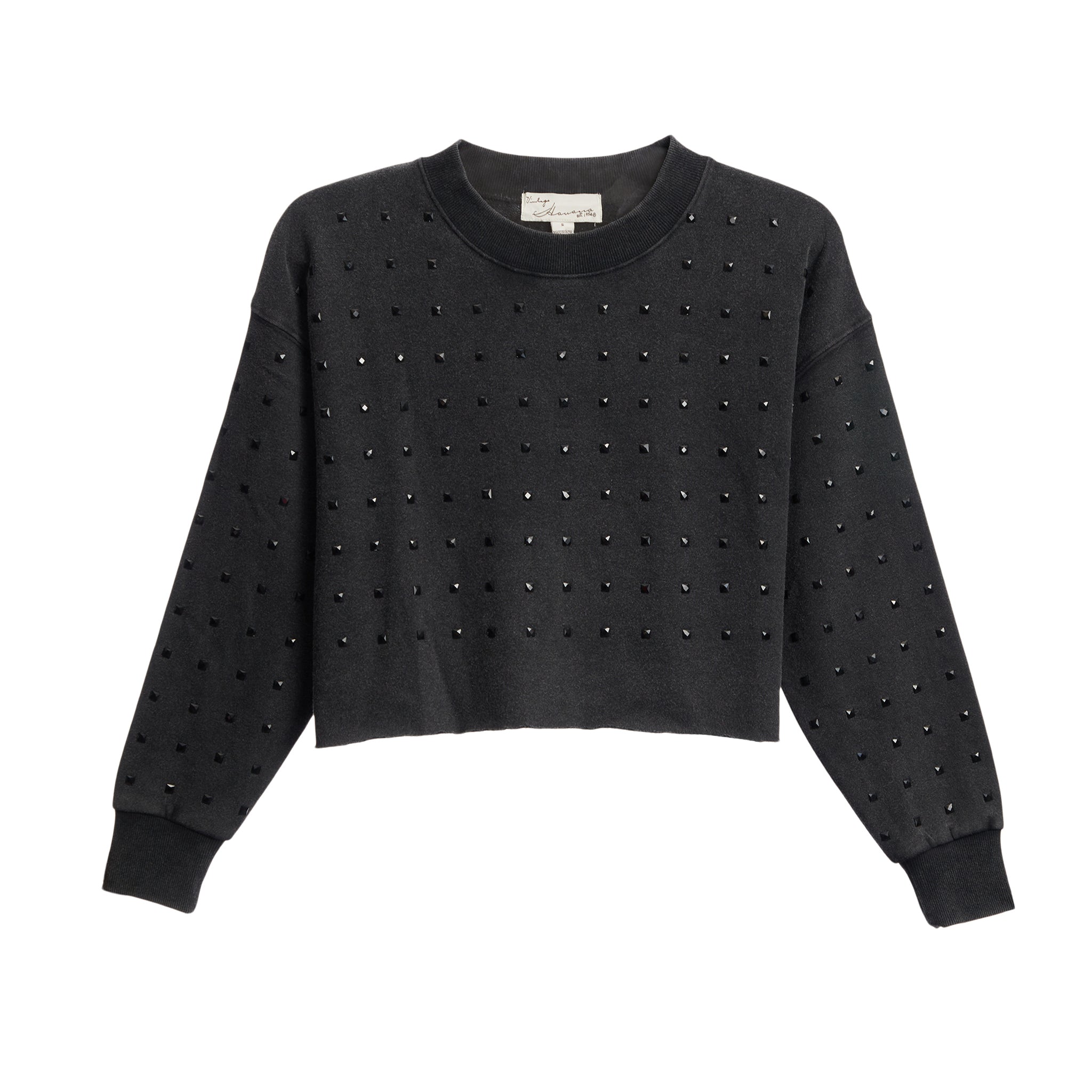 Rhinestone Cropped Sweatshirt - Denny's