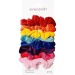 8 Pack Velvet Rainbow Scrunchies - Denny's