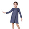 Long Sleeve Sparkle Dress with Ruffle Shoulders - Denny's