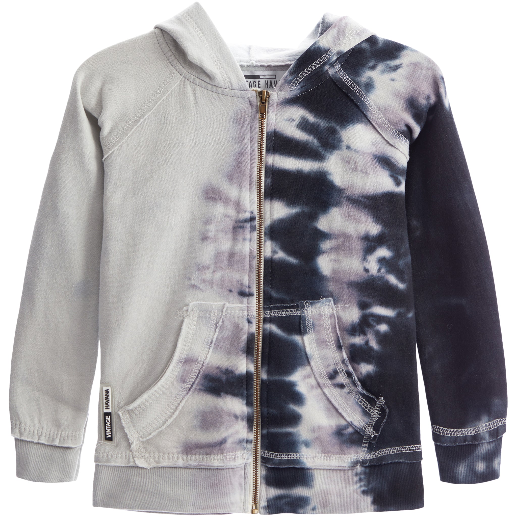 Side Tie Dye Zip Hoodie - Denny's