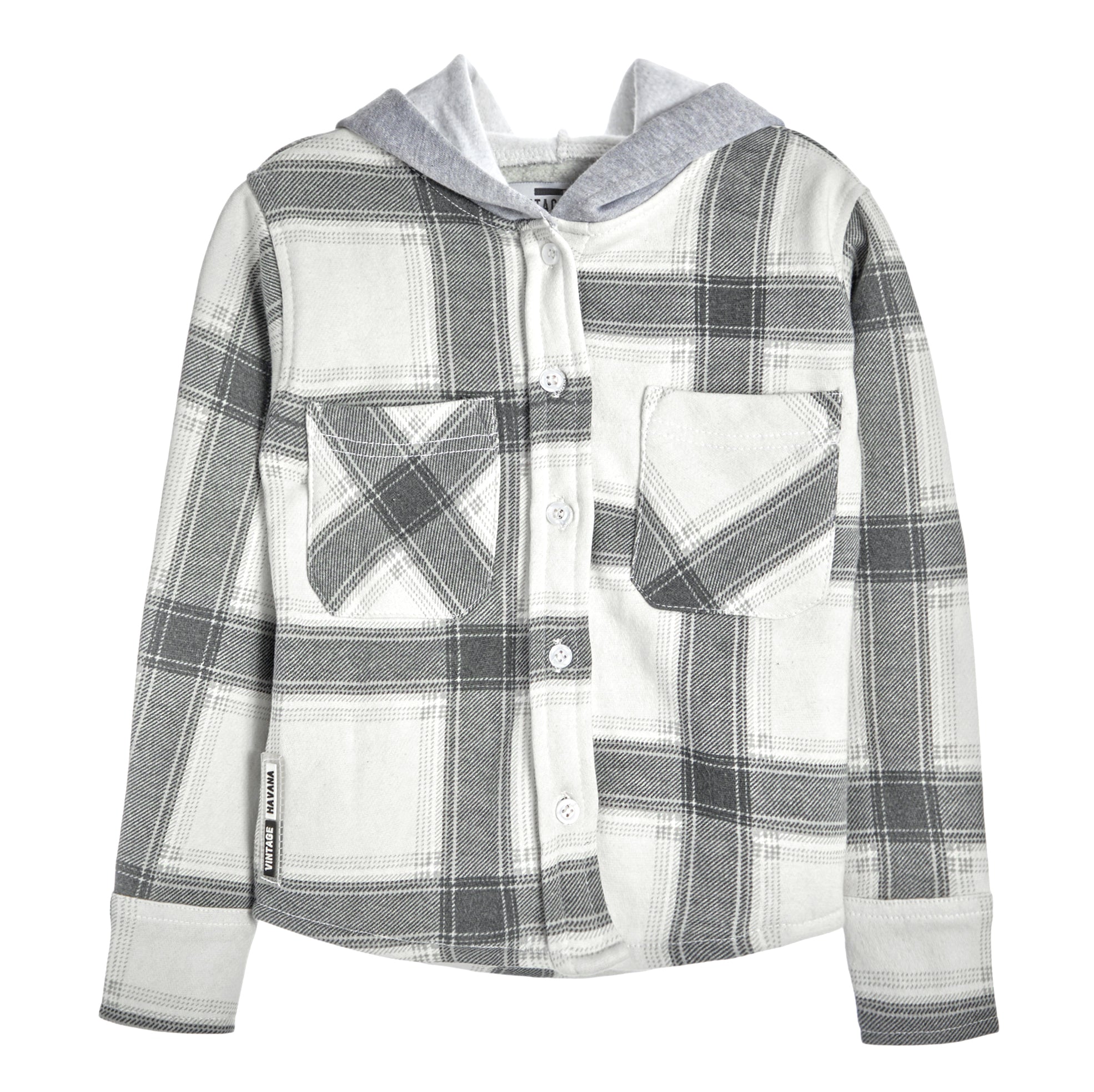 Plaid Hooded Button Down - Denny's