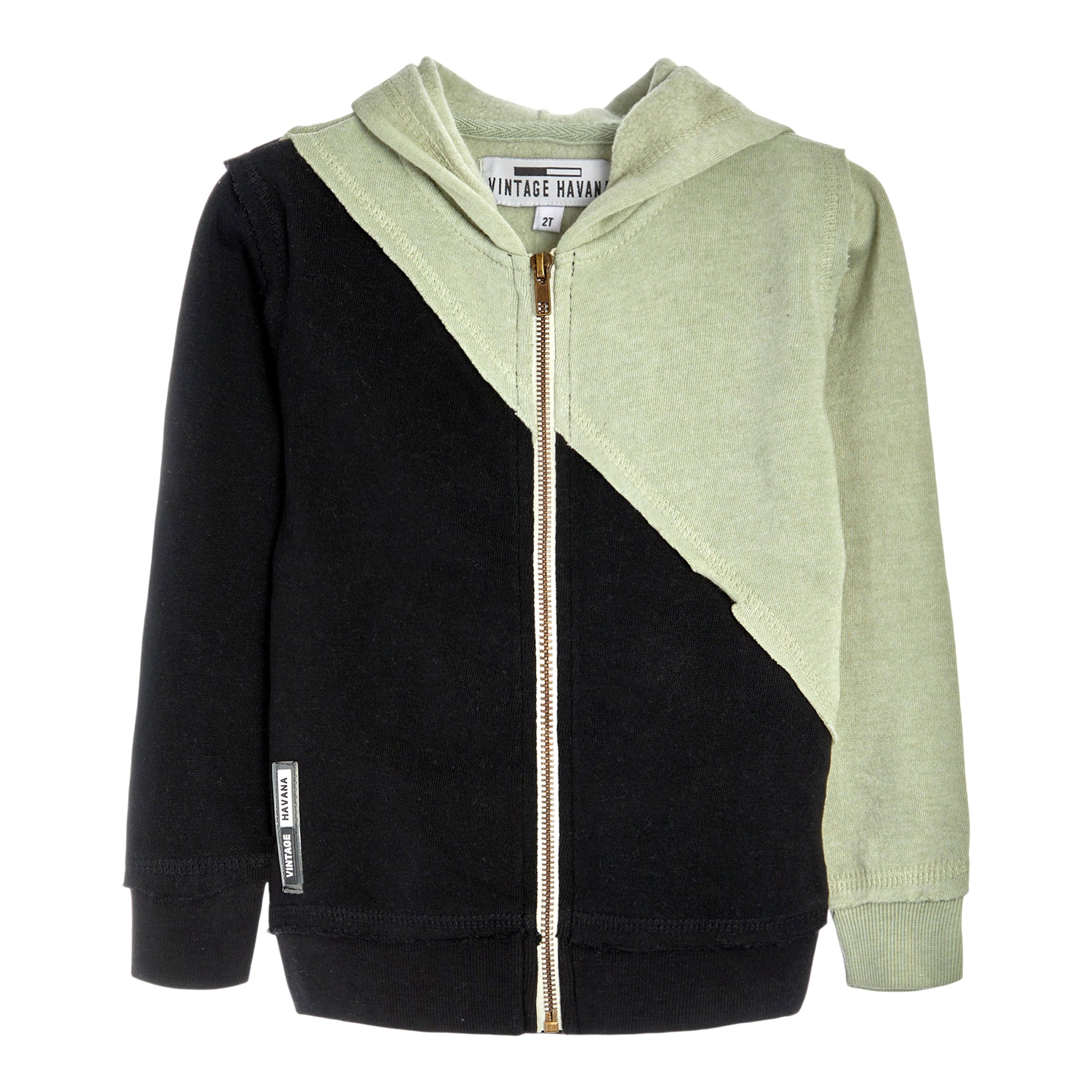 Color Block Bolt Zip Hoodie - Denny's