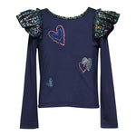Heart Ruffle Shoulder Top - Denny's
