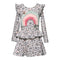 Faux Fur Rainbow Leopard Ruffle Dress - Denny's