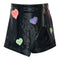 Hearts Patch Faux Leather Skort - Denny's