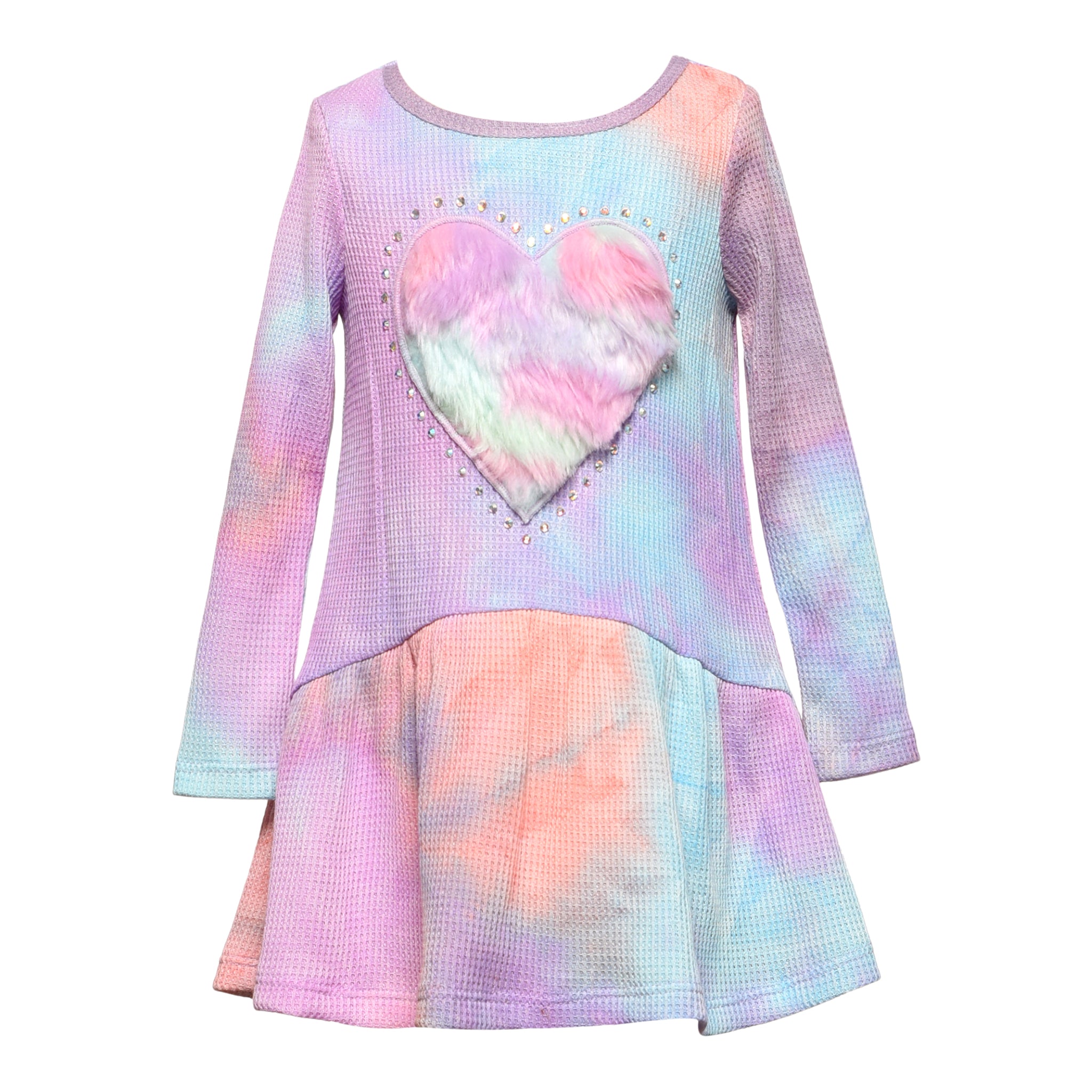Fur Heart Waffle Dress - Denny's