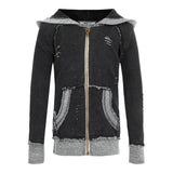 Distressed Zip Hoodie - Denny's