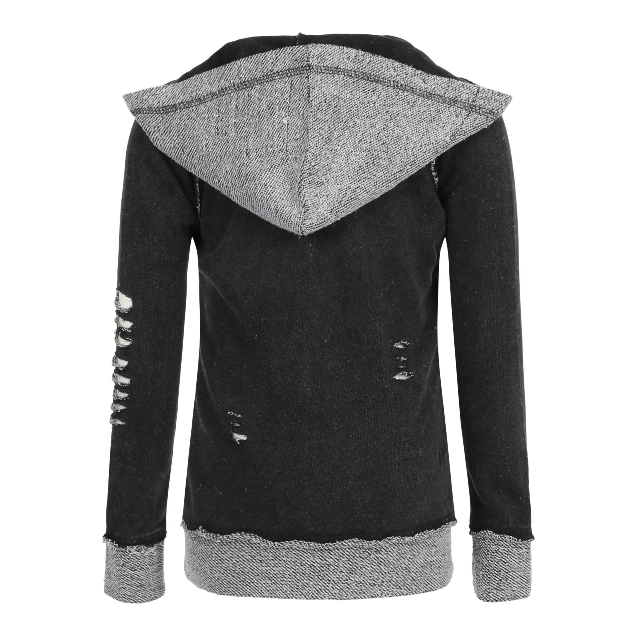 Distressed Zip Hoodie - Denny's