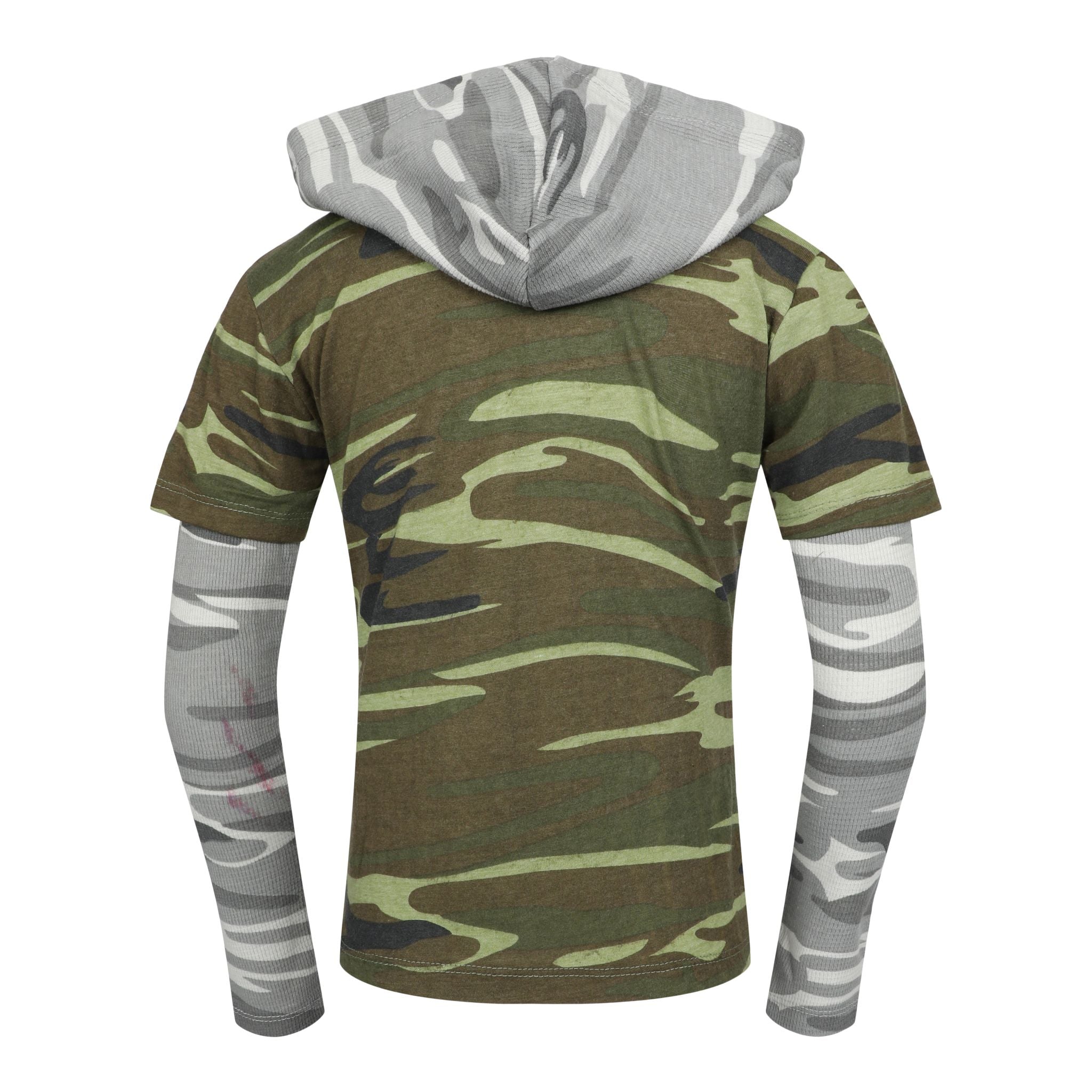 Camo Layered Hoodie - Denny's