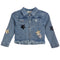 Sequin Star Patch Denim Fringe Jacket - Denny's