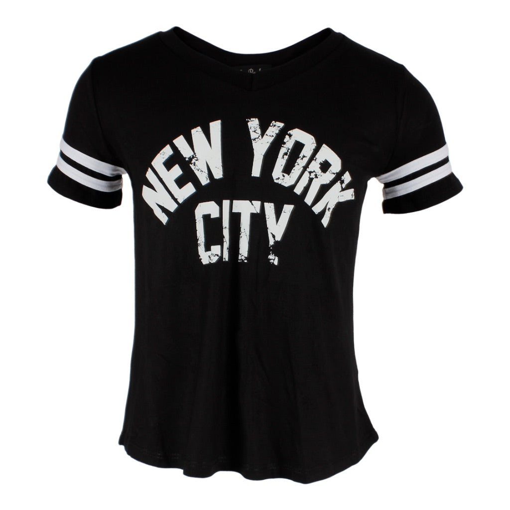 Short Sleeve Varsity Tee with New York City - Denny's