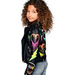Graffiti Faux Leather Biker Jacket - Denny's