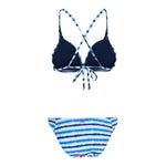 Blue Streaks Triangle Top & V Bottom - Denny's